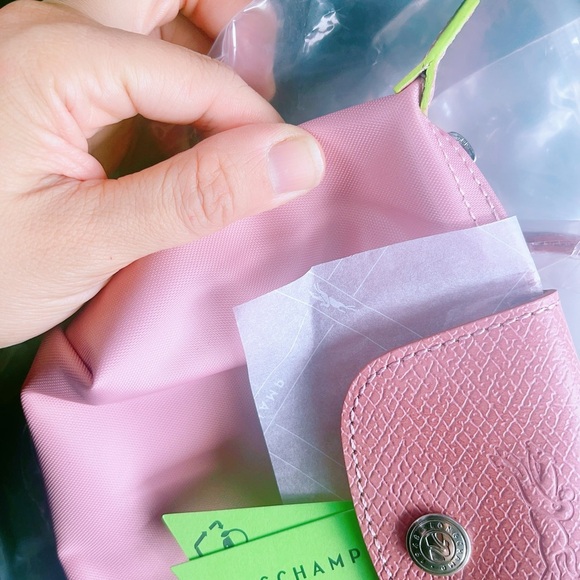 LONGCHAMP LE PLIAGE GREEN POUCH PINK - Picture 11 of 12